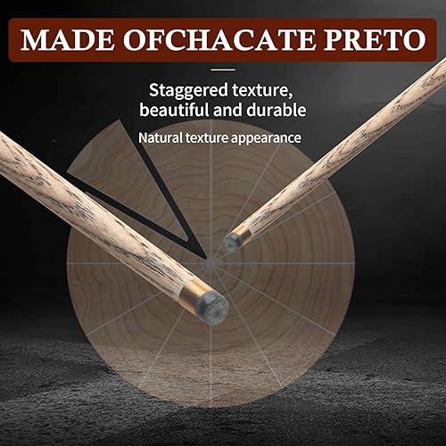 Miniatura 3 de Kmise Taco de piscina de 57 pulgadas, palo de taco de 19 onzas con punta profesional de 0.374 in, hecho a mano, hecho de madera de Chacate Preto,