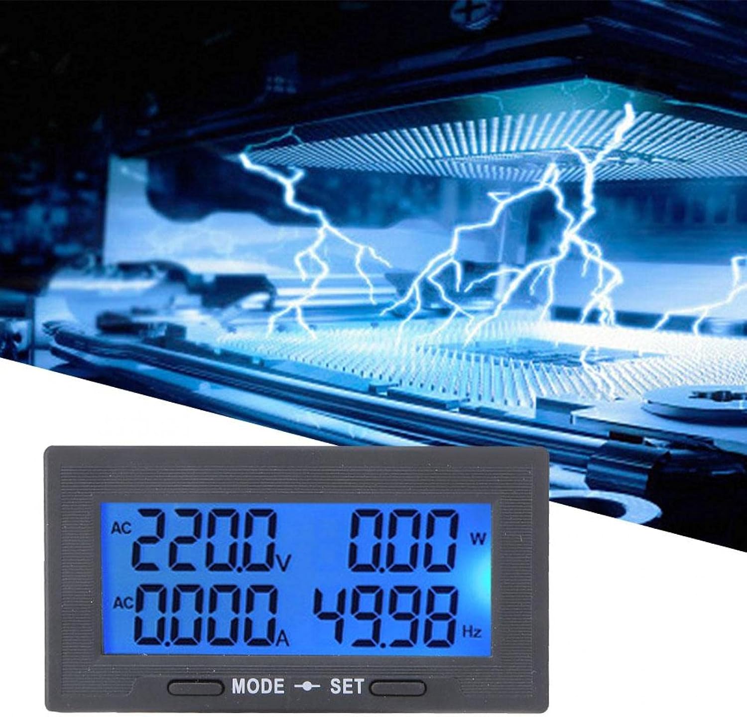 AC Current Voltage Meter, 0-500V LCD Digital Volt Amp Panel Multimeter, Voltmeter Ammeter Tester Gauge with Current Transformer(AC20A Direct Detection)