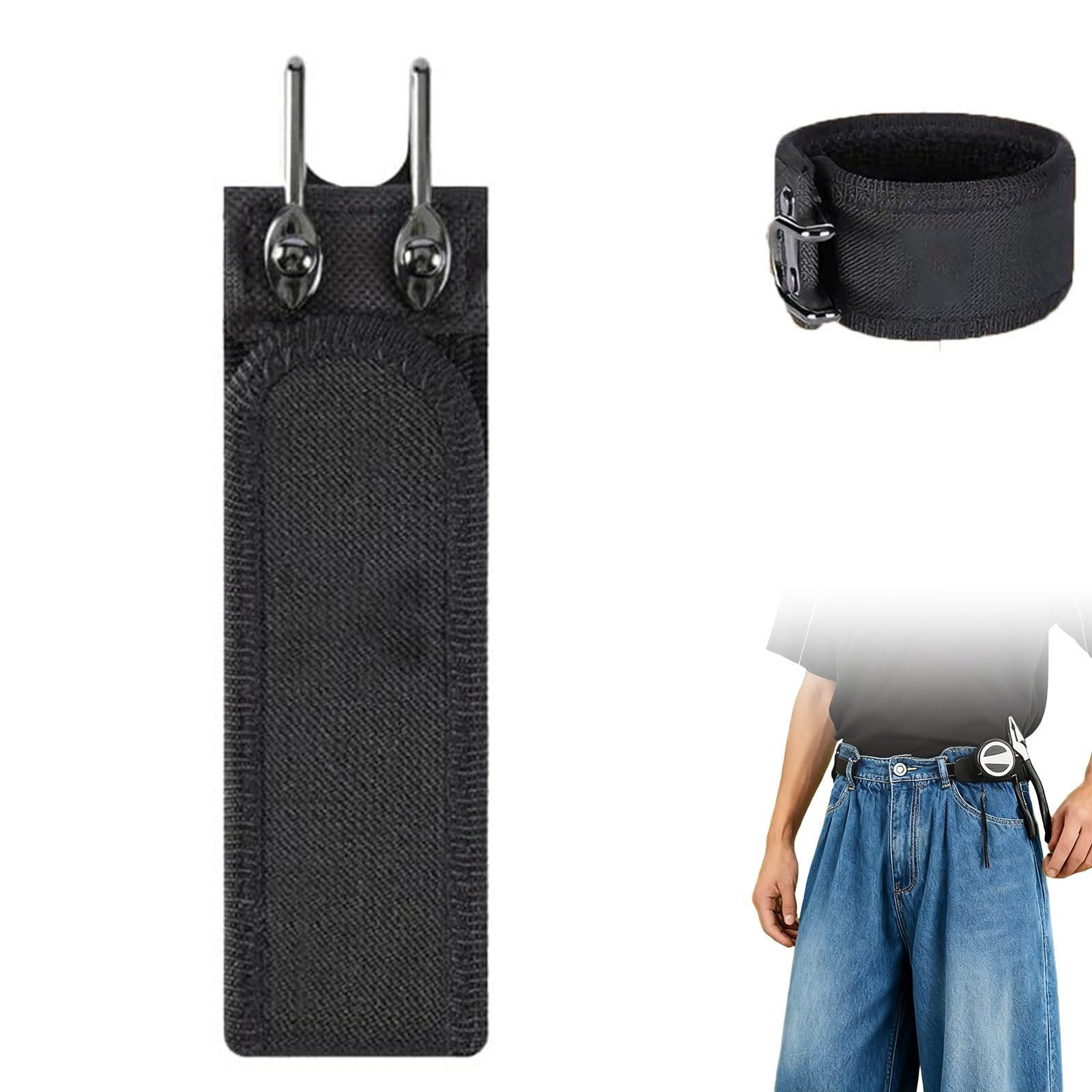 Kouamor Unisex A Buckleless Belt Hook, Buckleless Beltss For Men Women, Buckle Free Beltss For Men, No Buckle Beltssss For Men, Belt Loop, Belt Loops, Tactical Metal Hook Elastic Belt, Gifts For Men Women (A)