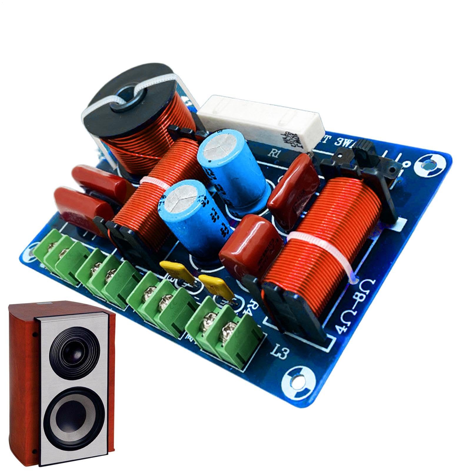 3-Wege-Frequenzweiche | Effiziente Frequenzweiche für Lautsprecher - Kompakter -Frequenzteiler mit hoher Leistung für Reparatur Wartung Bearbeiten von Audiosystemen mit Klarheit