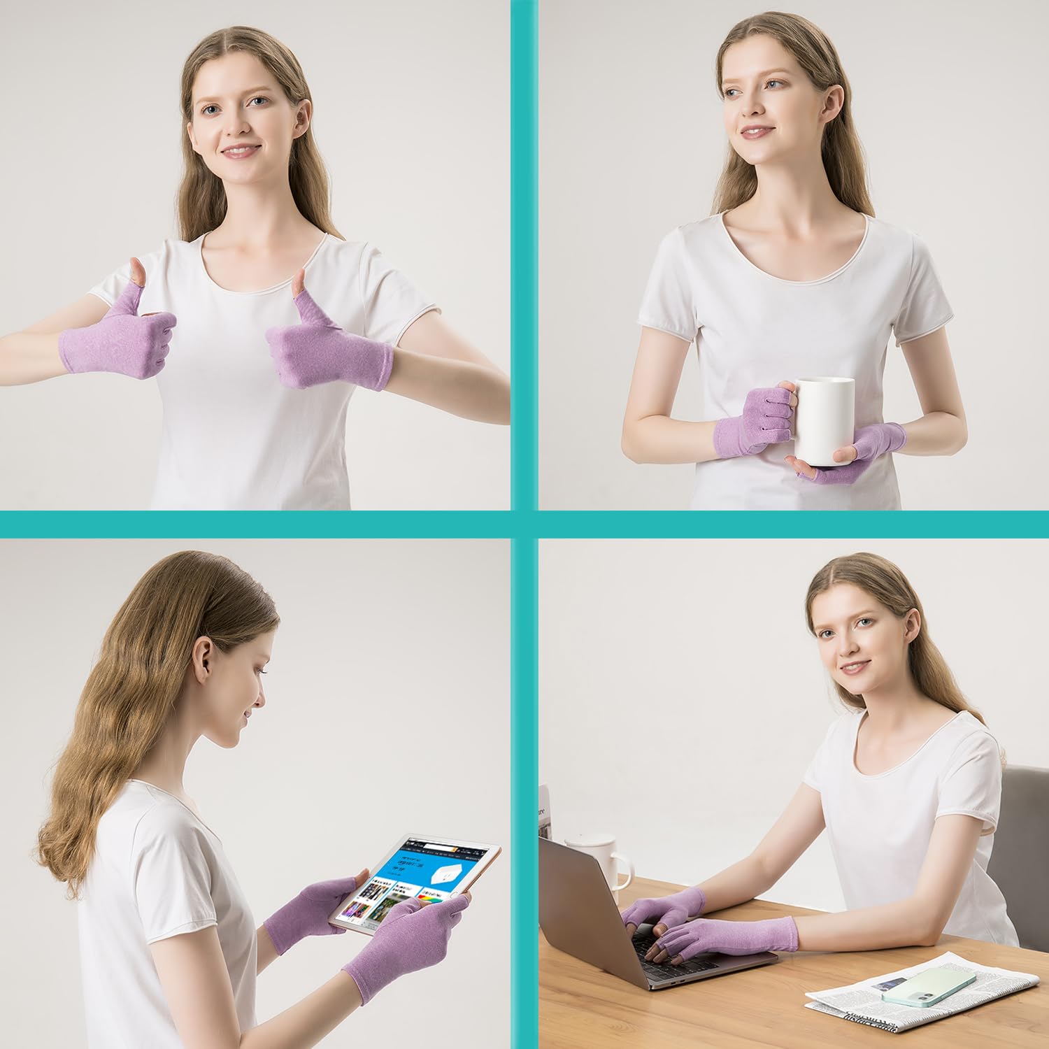 2 pares de guantes de compresión sin dedos para artritis para aliviar el dolor de manos, reumatoides, osteoartritis, tendinitis, túnel carpiano para mujeres y hombres para el trabajo diario