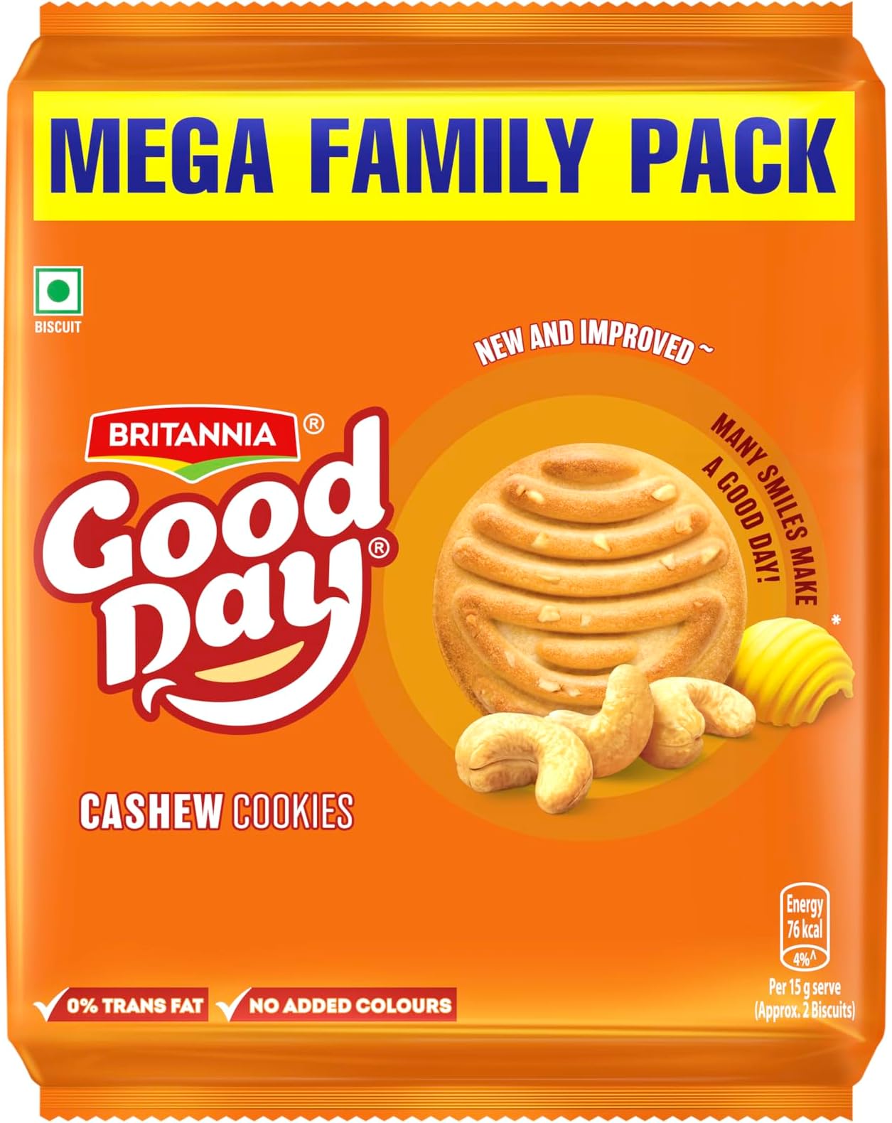 Britannia Cashew Cookies, 905 g , 10N*82.7= 827 g (Weight May Varie)