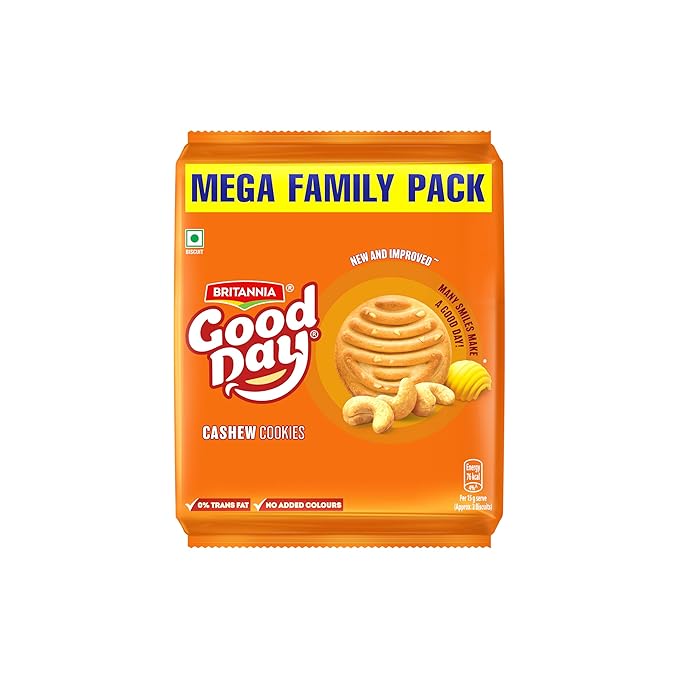 Good Day Britannia Cashew Cookies, 905 g , 10N*82.7= 827 g (Weight May Varie)