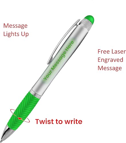 Miniatura 10 de Paquete de 80 bolígrafos personalizados, grabado láser sin volumen, bolígrafo de 3 pulgadas, lápiz digital y área personalizada iluminada, nombre