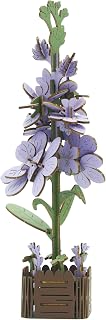 3D Wooden Flower Puzzle Kit for Adults | DIY Botanical Bouquet Building Set with Adjustable Vase | Home Decor & Stress Relief Gift-Violet (60PCS)
