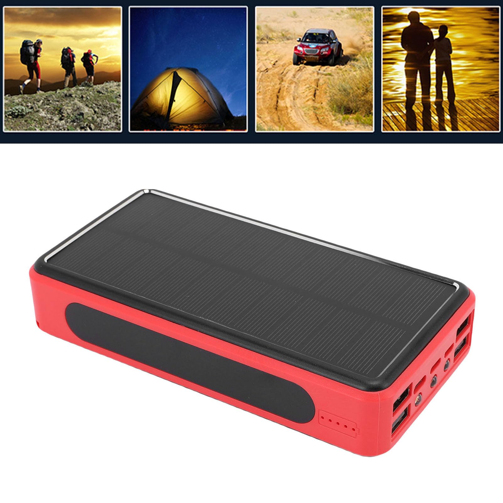 Dpofirs Banque D'énergie Solaire, Chargeur Portable avec Panneau Solaire,