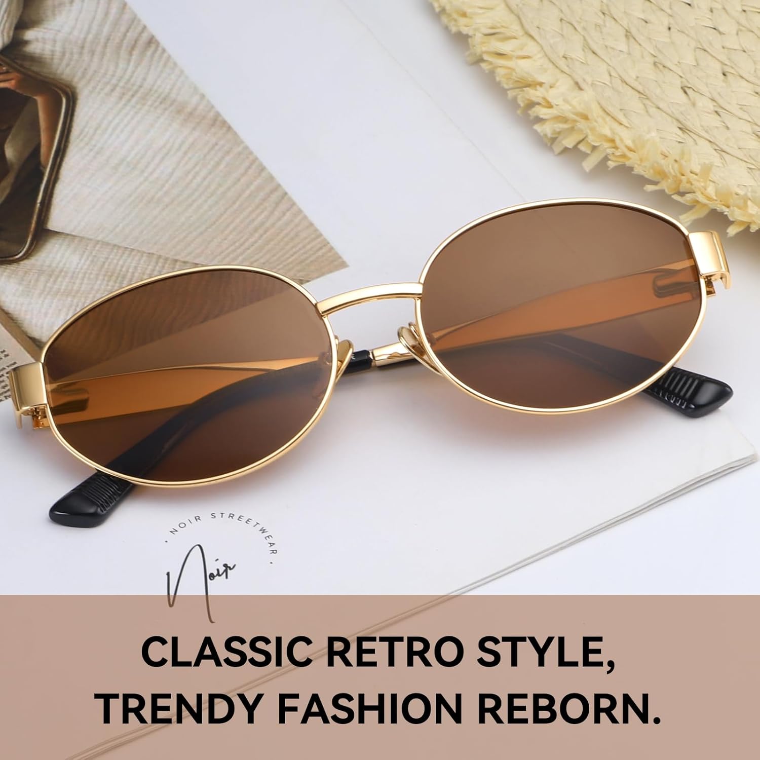 Dollger Retro Polarized Oval Sunglasses for Women Trendy Small Classic Designer Sunglasses Shades UV400 Protection - Image 2