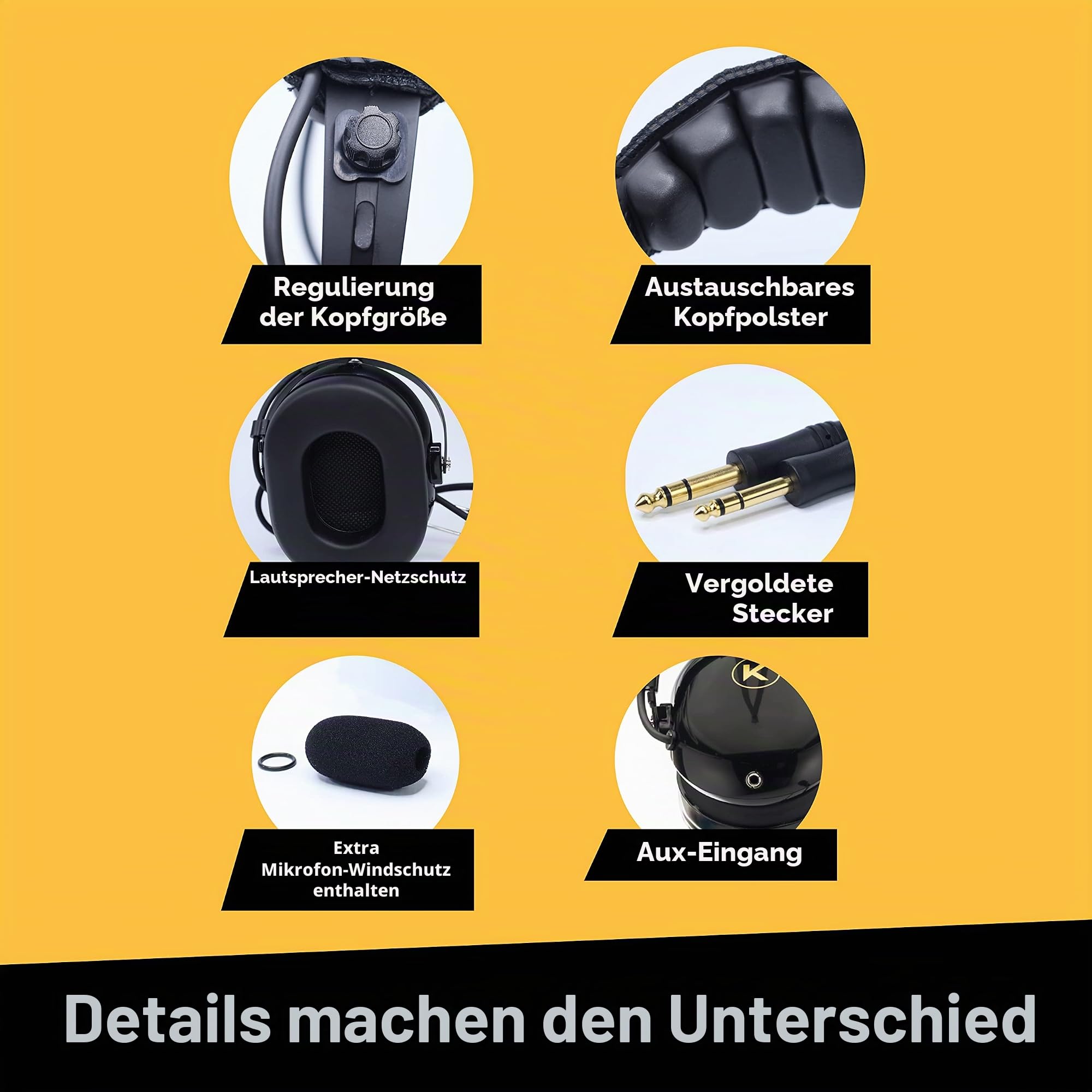 KORE AVIATION P1 Series PNR Pilot Aviation Headset, Schwarz