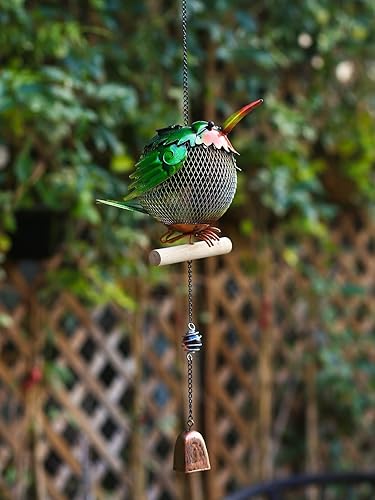 Miniatura 3 de Comedero de Pájaros Solar de Metal, Comederos para Pájaros a Prueba de Ardillas para Exteriores, Linda Forma de Animal (Forma de Colibrí)
