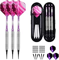 Vista 1 de Juego de puntas de plástico para dardos – 0.63 oz 0.74 oz colorido arco iris punta suave dardos 50 juntas tóricas antisueltas 6 ejes