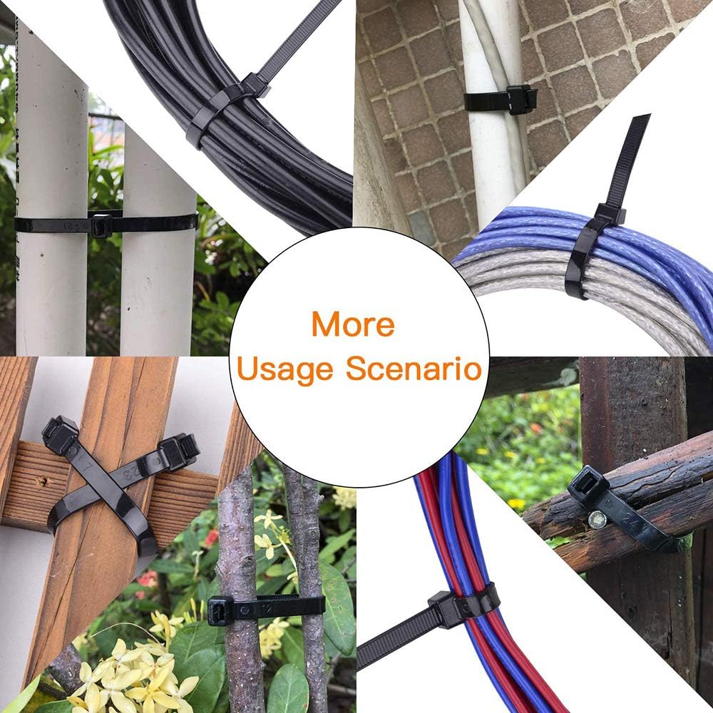Electrical cable ties 12 inch black 100 pieces Plastic wire ties Self locking nylon tie wraps Perfect for tying cables Wires organization and so much more!