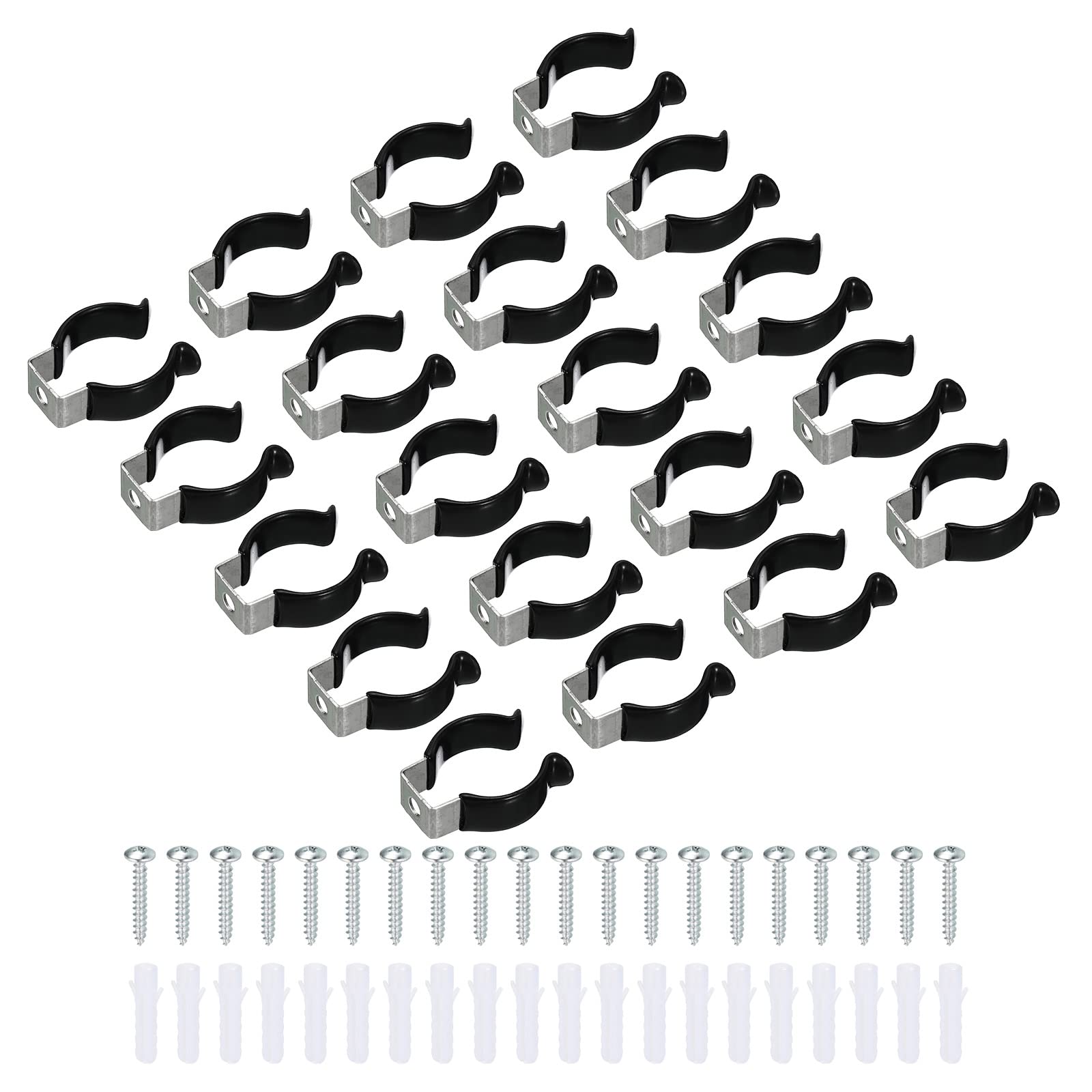 MECCANIXITY T8 U Clips Holder Bracket for LED Light Bulb Mounting Bracket Support Stainless Steel Fluorescent Tube Holder Screw Pipe Clamps Spring