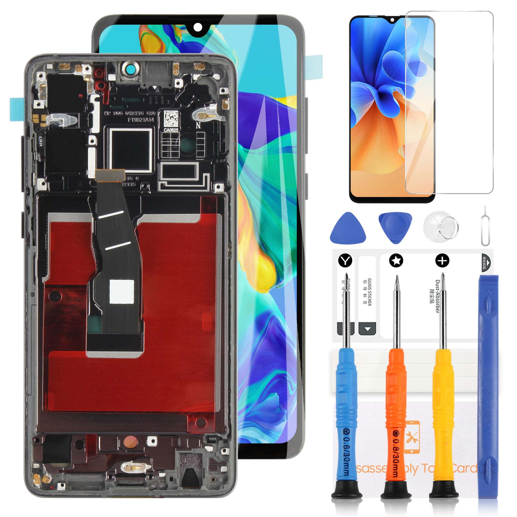 LCD Display Ersatz Für Huawei P30 - 6.1 Zoll Touchscreen In Schwarz Ohne Rahmen