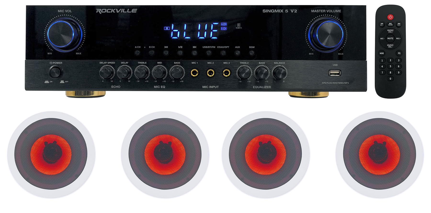 4) Rockville HC65-LED 6.5 500 Watt In-Ceiling Home Theater