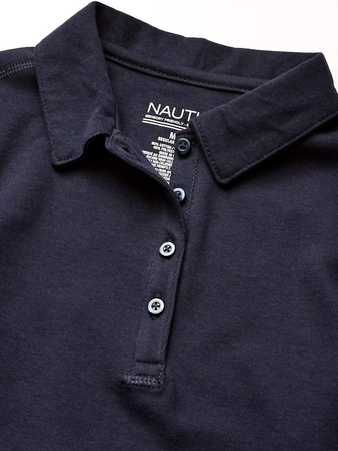 Nautica Boys' Sensory-Friendly Short Sleeve Interlock Polo