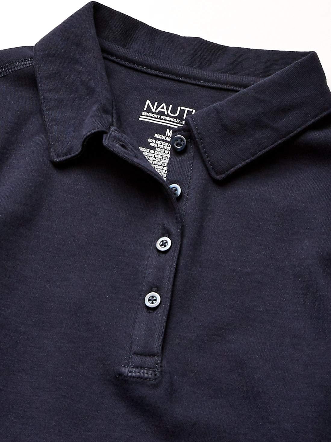 Nautica Girls' School Uniform Sensory-Friendly Short Sleeve Polo: Clothing