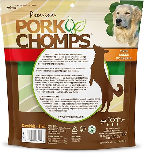 Miniatura 7 de Pork Chomps Masticables de piel de cerdo horneada para perros, giros de 6 pulgadas, sabores surtidos, 12 unidades