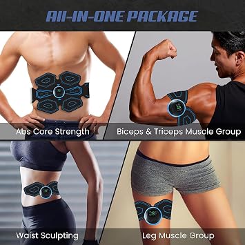 EMS Abdominal Muscle Trainer, ABS Trainer Muscle Stimulator, 8 Modes & 18 Intensities For Abdominal/Arm/Leg/Hip Training, EMS Muscle Stimulator, Electric Abdominal Muscle Toner