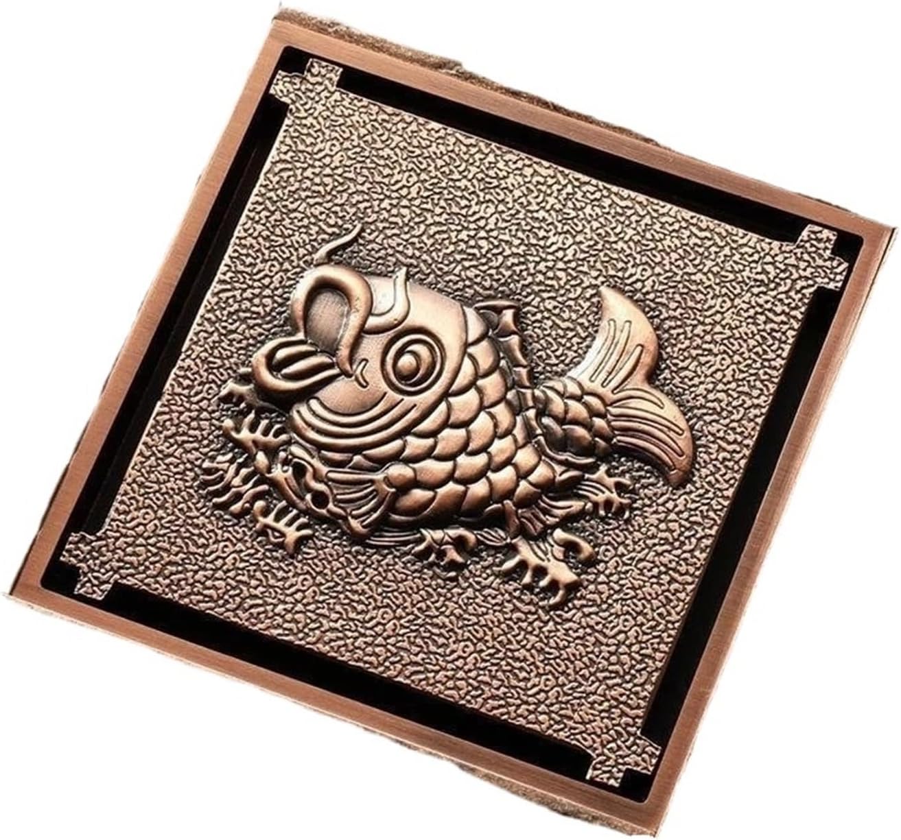 1PCS Rose Gold Brass Square Floor Drain, 10cm Anti-Odor Stopper, Waste Drainer For Bathtub Shower Toilet Bathroom(E)