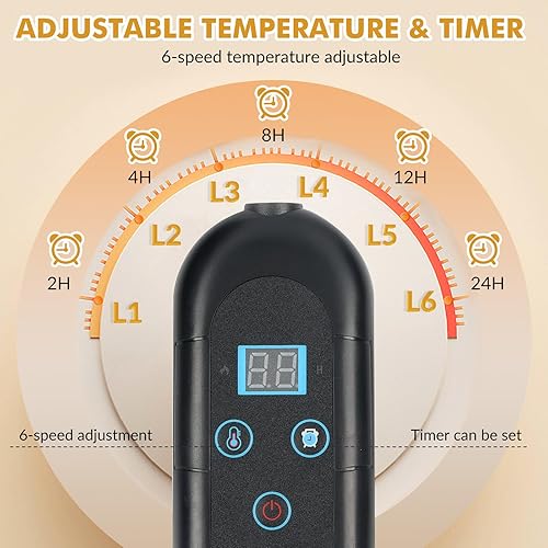 Miniatura 3 de Cama térmica para gatos de interior, cama suave y acogedora para mascotas de 20 pulgadas con temporizador y almohadilla térmica ajustable a