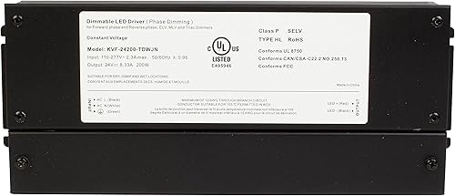 Controlador regulable Triac de 24 V con certificación UL de 200 W, 110 V - 277 V, transformador de CA, fuente de alimentación de voltaje constante