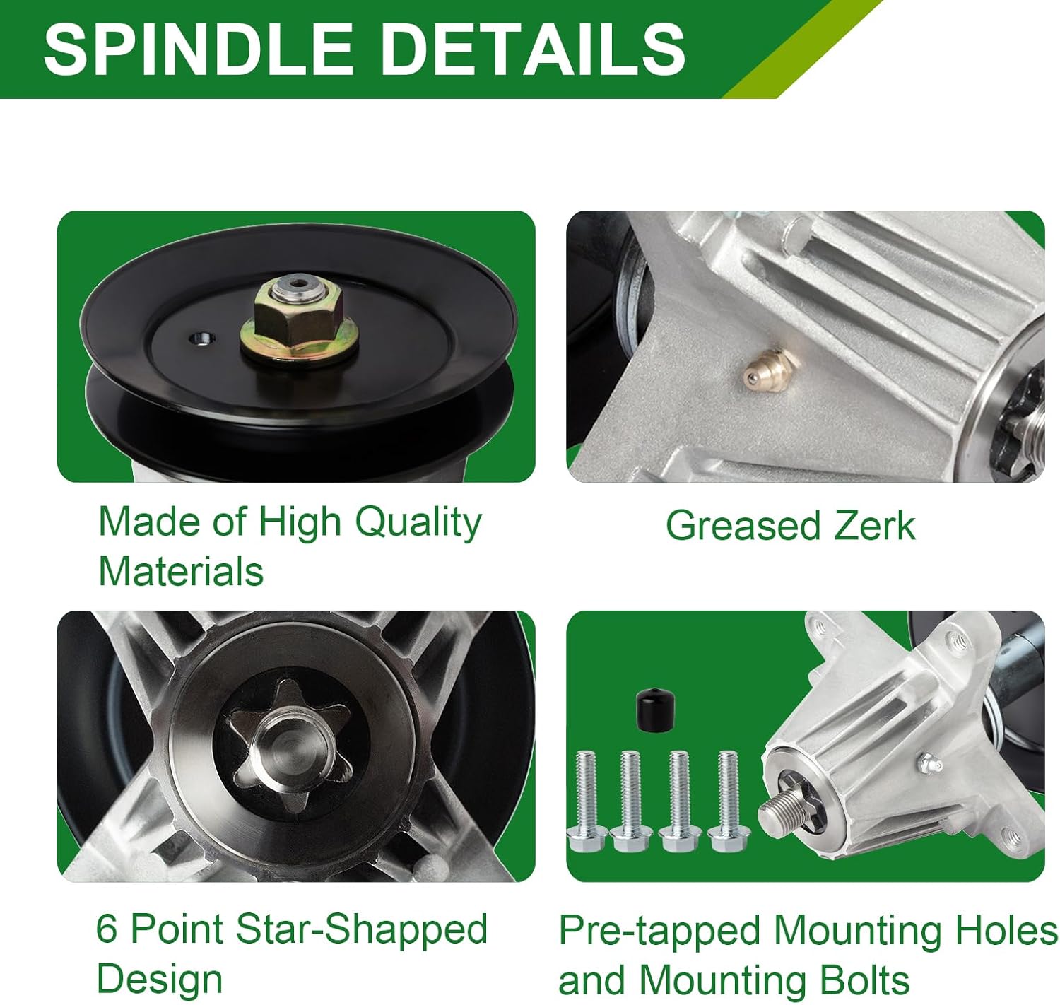 50 Inch Mower Deck Rebuild Kit - Fits Cub Ca det ZT1-50 RZT-S50 RZT-L50 RZT-LX50 RZT-SX50 XT1-GT50 ZT2-50 MTD G8200 G8300 Troy Bilt Mustang XP 50 Lawn Mower 3 Spindles(918-06980)+3 Blades(942-05052A)