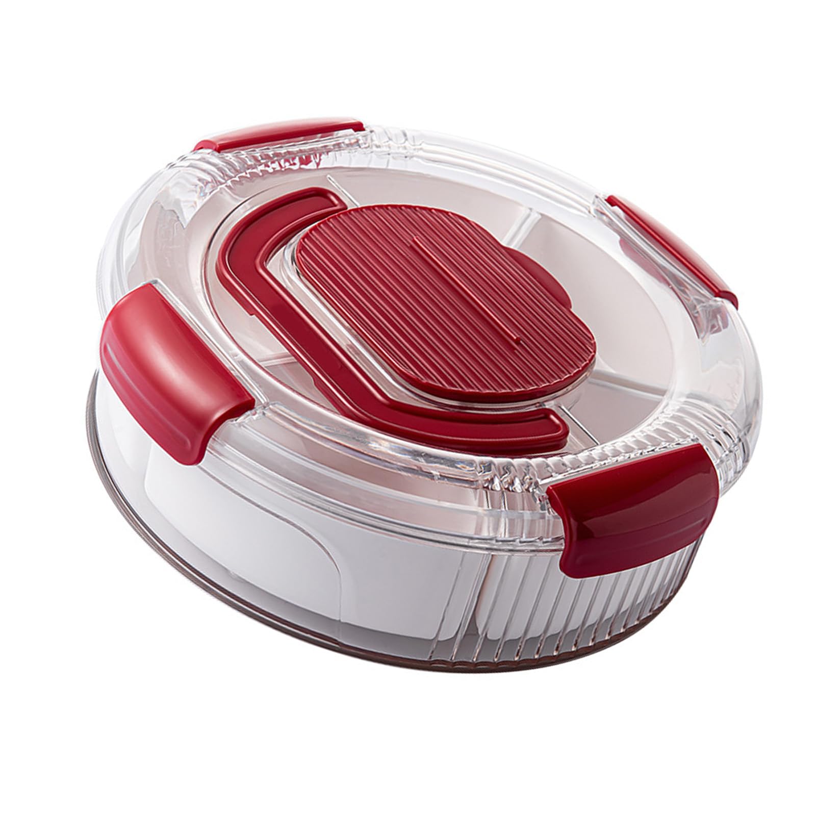 Rotating Candy with Divided Compartments and Handle Snacks Box Organizers Serving Tray for Parties Container Organizers
