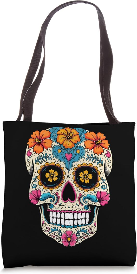 Sugar Skull Calavera Halloween Tote Bag