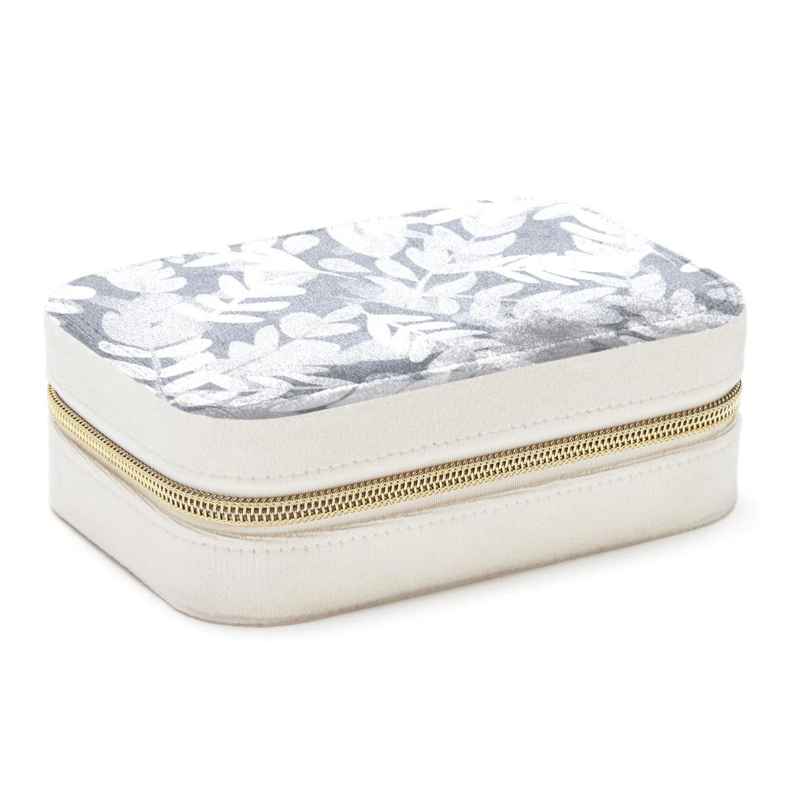 Boîte à bijoux de voyage à motif feuilles de style nature pour week-end et vacances au féminin