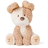 GUND Baby Peeki The Puppy Animated Plush, Singing Stuffed Animal, Sensory Toy for Babies and Toddlers, Plays Peek-a-Boo and Sings, Brown/Cream, 12”