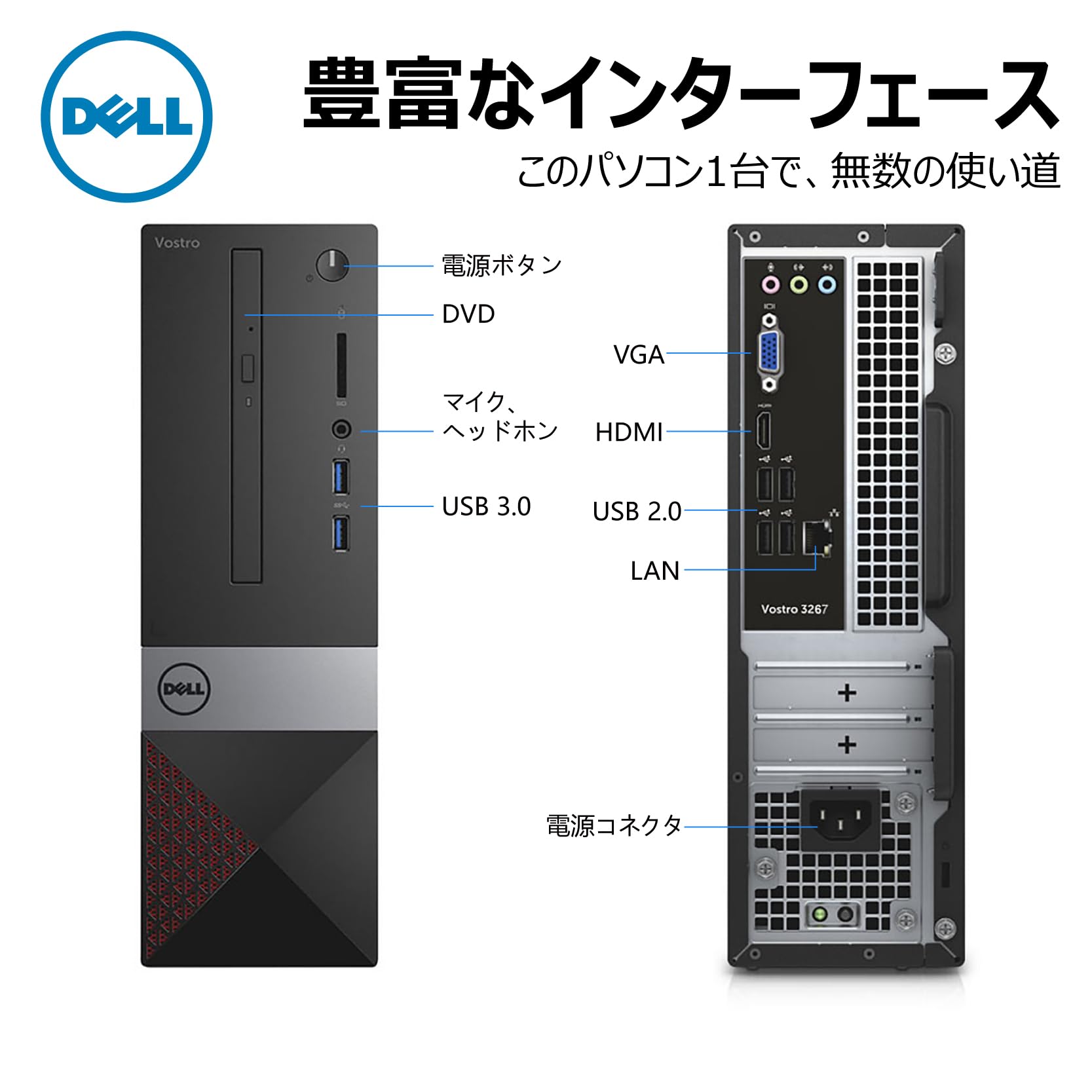 Windowsデスクトップ Dell Vostro 3267 Core i5 16GB 1TB HDD Windowsデスクトップ Dell Vostro 3267 Core i5 16GB 1TB HDD