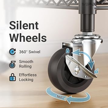 VIPEK R2 Pro Rolling Garment Rack 2-Sided Hanging Heavy Duty Clothes Racks With Wheels Adjustable Shelves Hanging Rods Metal Portable Closet Storage Freestanding Clothing Rack, Max Load 600lbs, Black