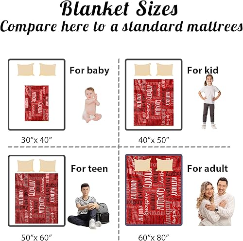 Miniatura 98 de Mantas personalizadas con nombre para niños, mantas de bebé personalizadas para niños y niñas, manta de nombre personalizada súper suave para niños