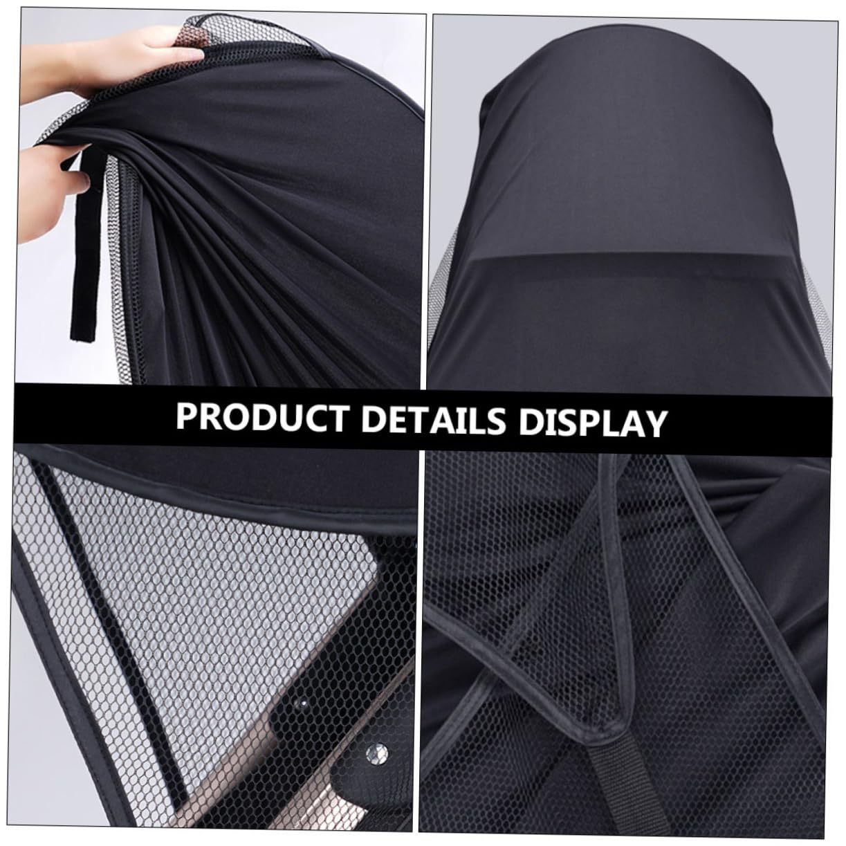 1pc Full-Cover Stroller Awning Sun Shade Parasol for Strollers Breathable Material Frame Blocks Rays for Outings