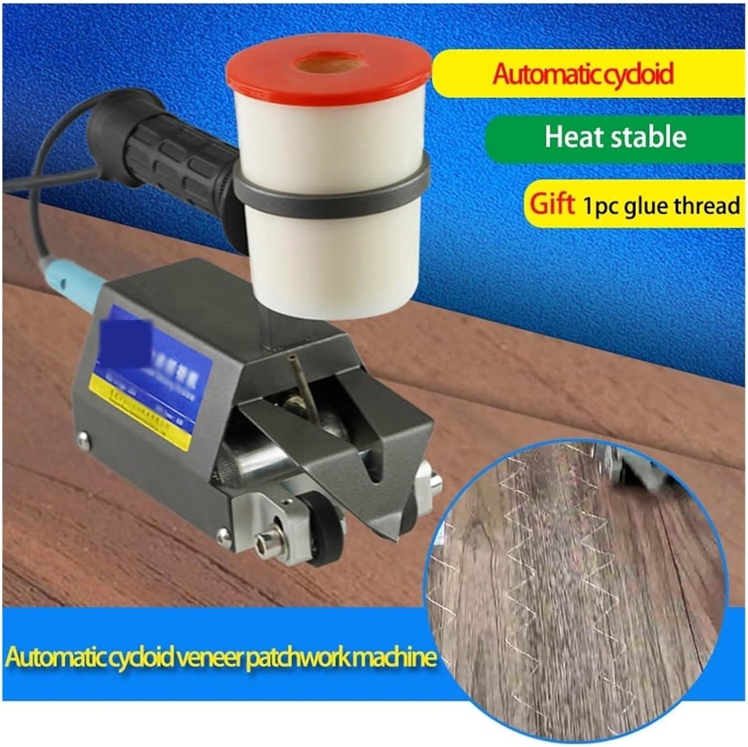 Portable Automatic Veneer Stitching Machine, Handheld Cycloid Veneer Patchwork Machine, Thickness 10-100 Wires, Ideal for Woodworking Home Projects and Upholstery Crafting