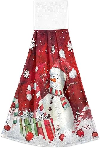 Miniatura 2 de Boccsty Toallas de baño con diseño de muñeco de nieve de Navidad, 2 piezas, toallas de baño de mano de invierno, toallas de cocina, toallas de té