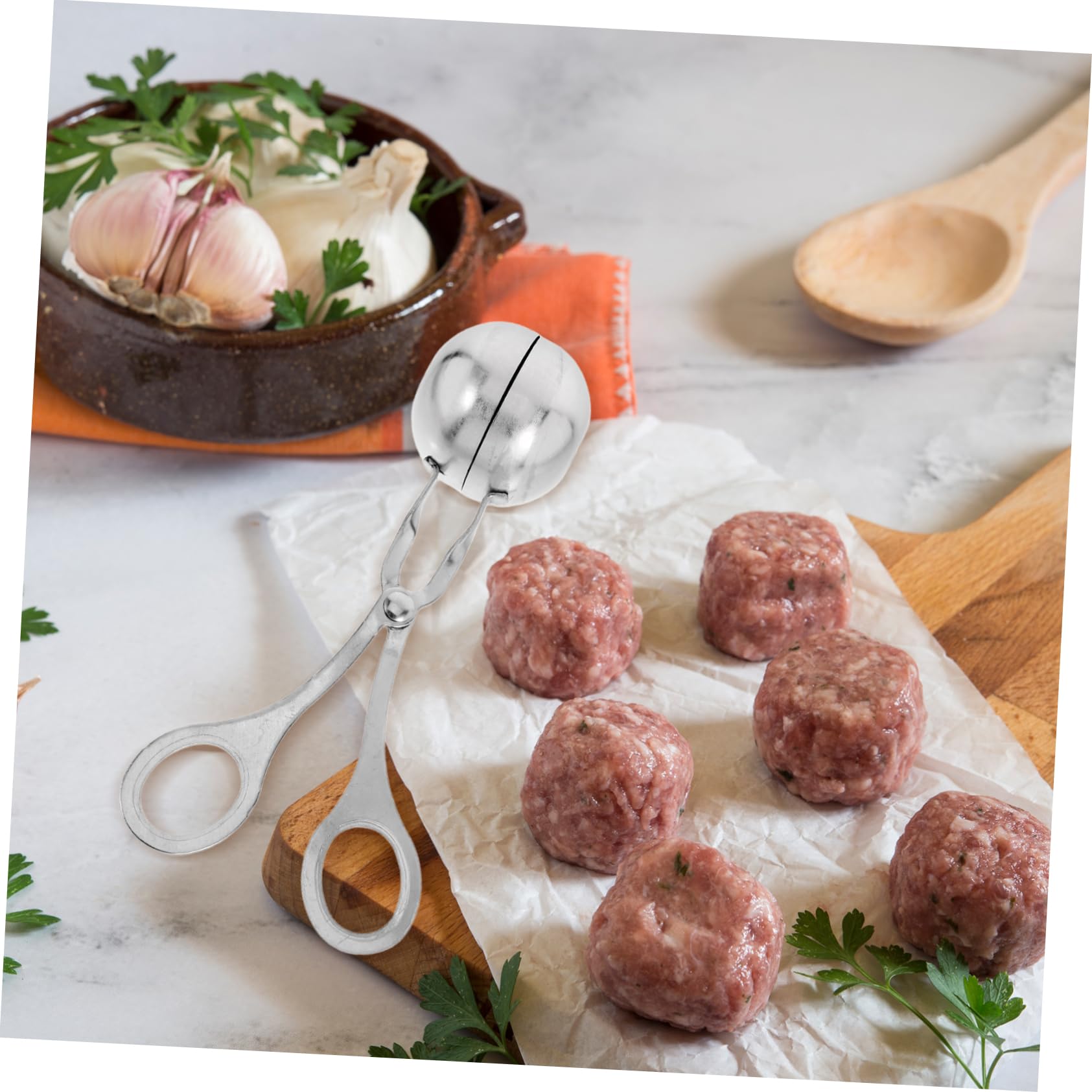Set Di 2 Utensili Per Polpette In Acciaio Inox 304 Con Spazzola - Stampo Per Polpette 3,4 E 4,7 Cm - Antigoccia E Lavabile In Lavastoviglie - 3