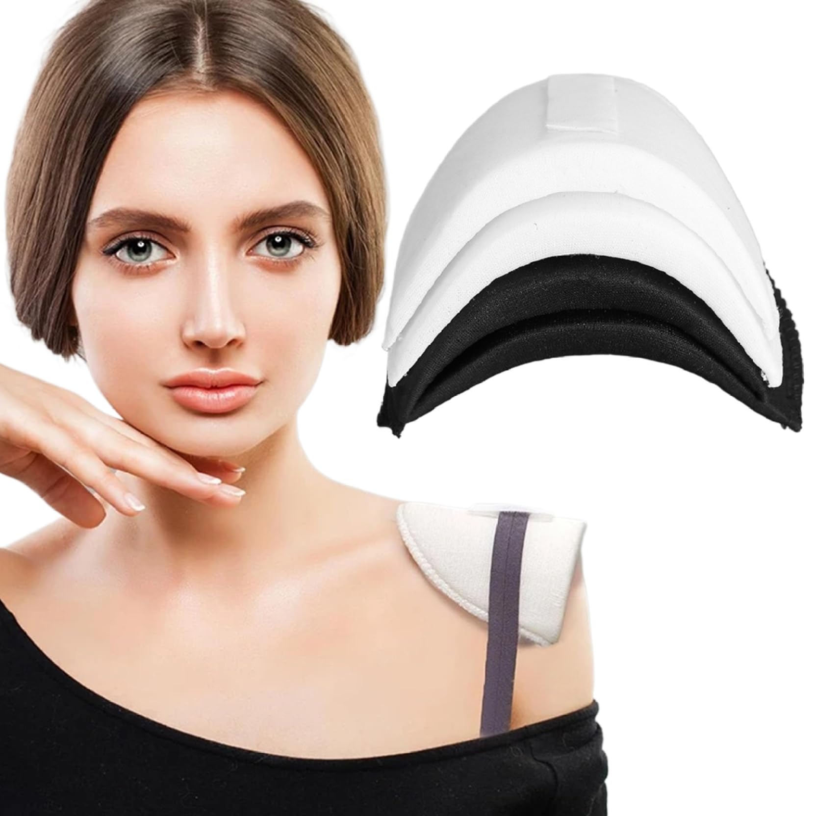 2 Paia Di Spalline Coperte Da 1 Cm Di Spessore, Imbottiture In Schiuma Inclinate Per Spalle Alte E Basse, Traspiranti, Forniture Per Cucito, Per Donne