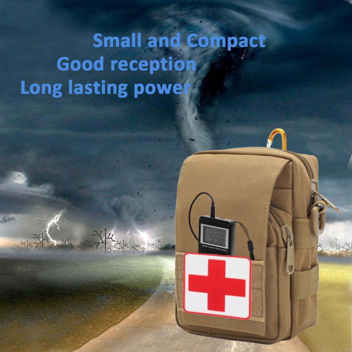 Pocket Small Radio by Flyoukki, Personal Mini AM FM Portable Digital Tuning Transistor Radios with Best Reception, Earphones, Lanyard and Rechargeable Battery for Walking Jogging Exercising (Black) : Electronics