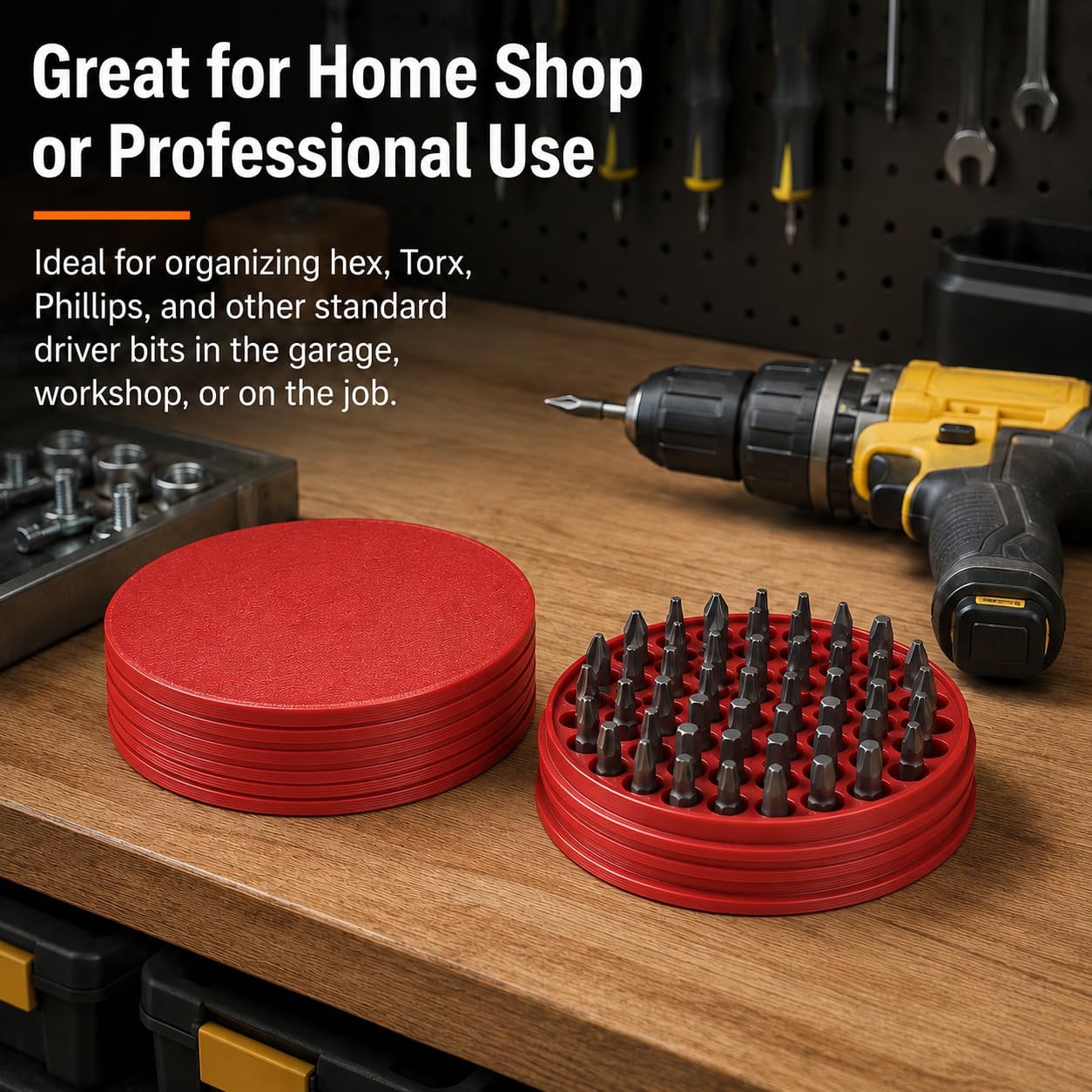 SplashNColor Screw Bit Case Holder Organizer – Freestanding Bit Storage with Secure Screw-On Lid | Multiple Slots for Driver Bits | Portable Compact Design for Garage Workshop and image 3