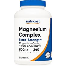Nutricost Magnesium Complex 500mg, 240 Capsules - Magnesium Oxide, Citrate, and Glycinate - Gluten Free and Non-GMO