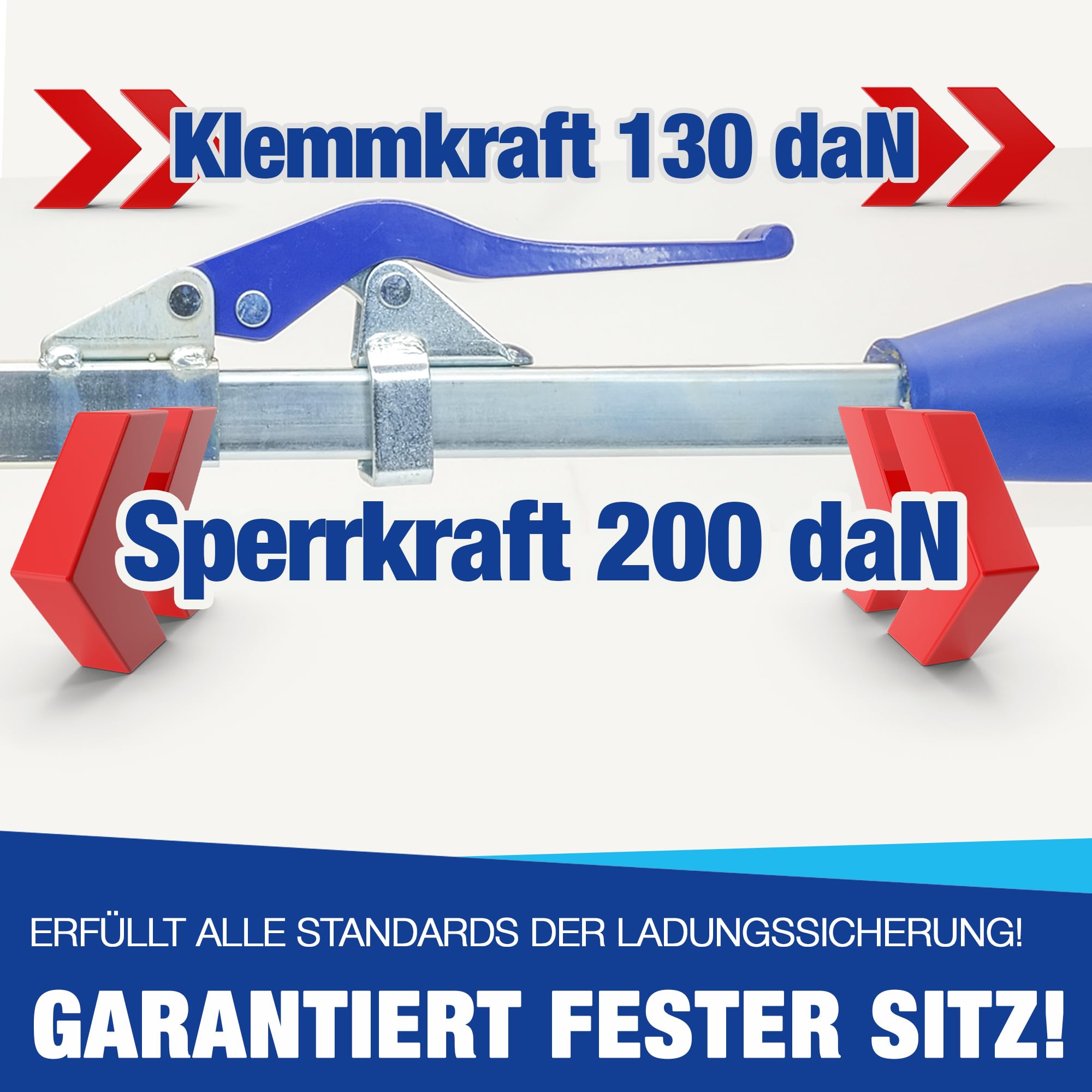 2 x 4-Kant-Klemmbalken Vierkantklemmbalken 1,88-2,85 m Ladungssicherung und Transportsicherung für PKW LKW Anhänger und Transporter