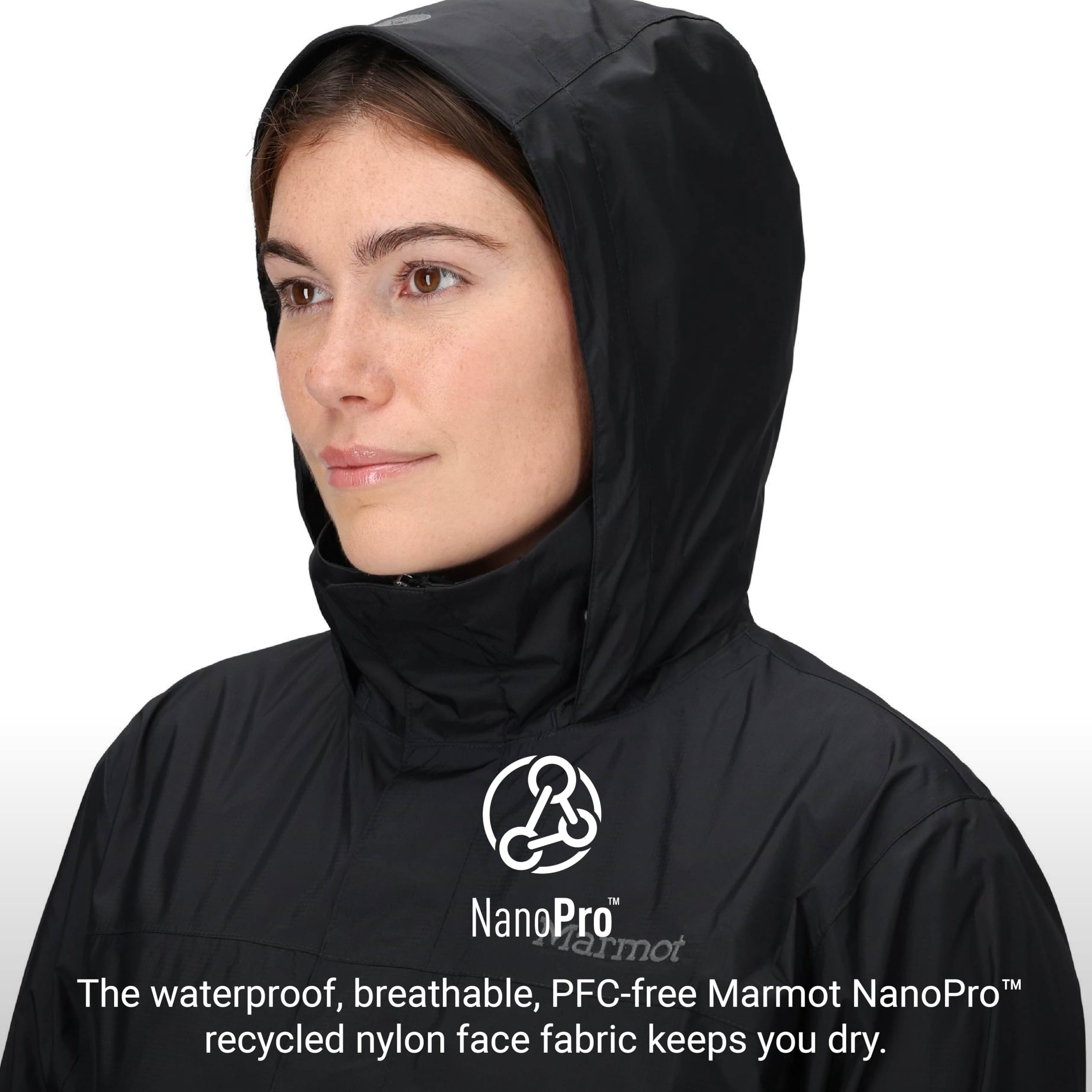 Marmot Women's Precip Eco Jacket Chaqueta impermeable para lluvia, chubasquero transpirable con capucha, cortaviento ligero hardshell para senderismo y bicicleta Mujer (Pack de 1)