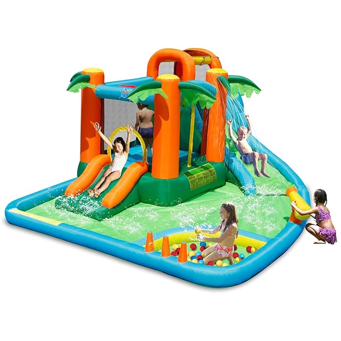 Buy Costzon Inflatable Water Slide, 7 in 1 Kids Water Slide Jumping