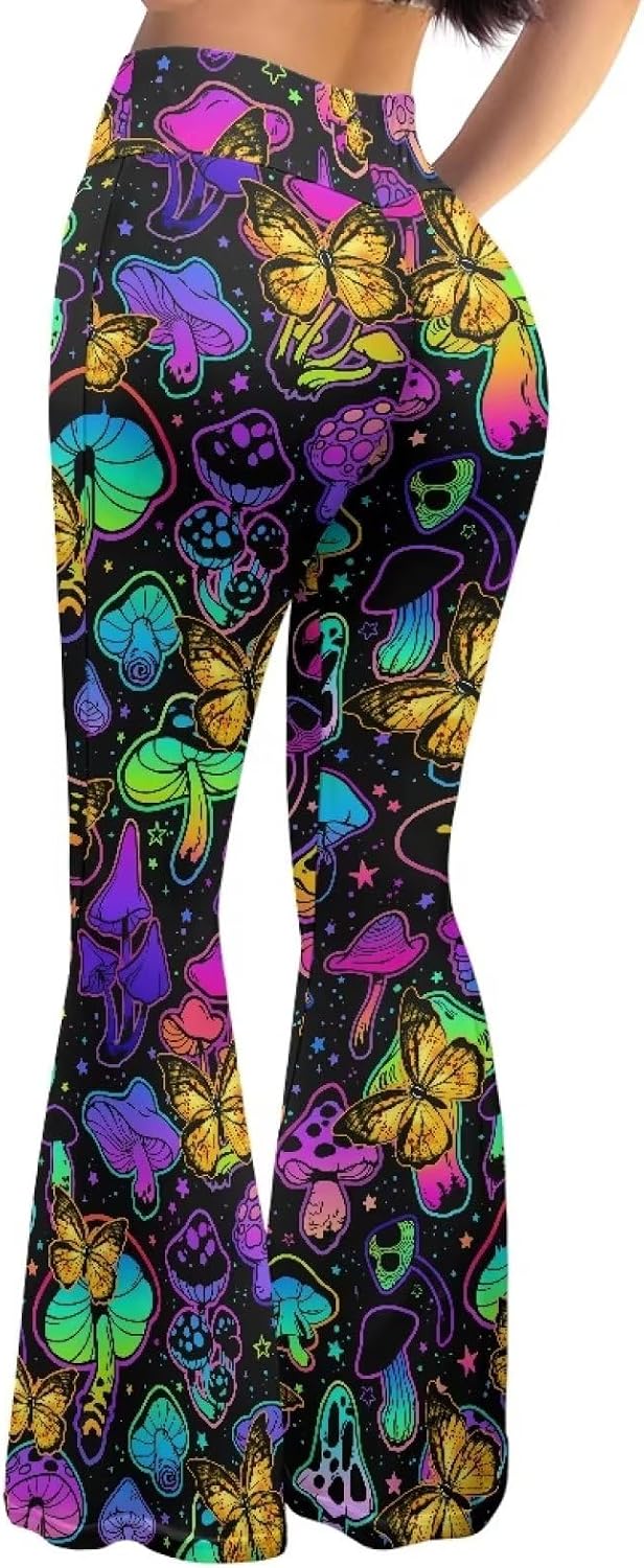 Flashideas Flare Leggings Yoga Pants with Tummy Control High-Waisted and Wide Leg Soft Comfortable