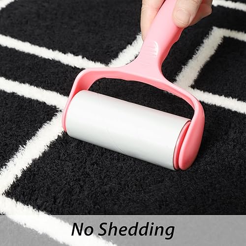 Miniatura 4 de Alfombra de área suave para dormitorio, alfombras marroquíes de 4 x 6 pies para sala de estar, alfombra geométrica antideslizante con espuma