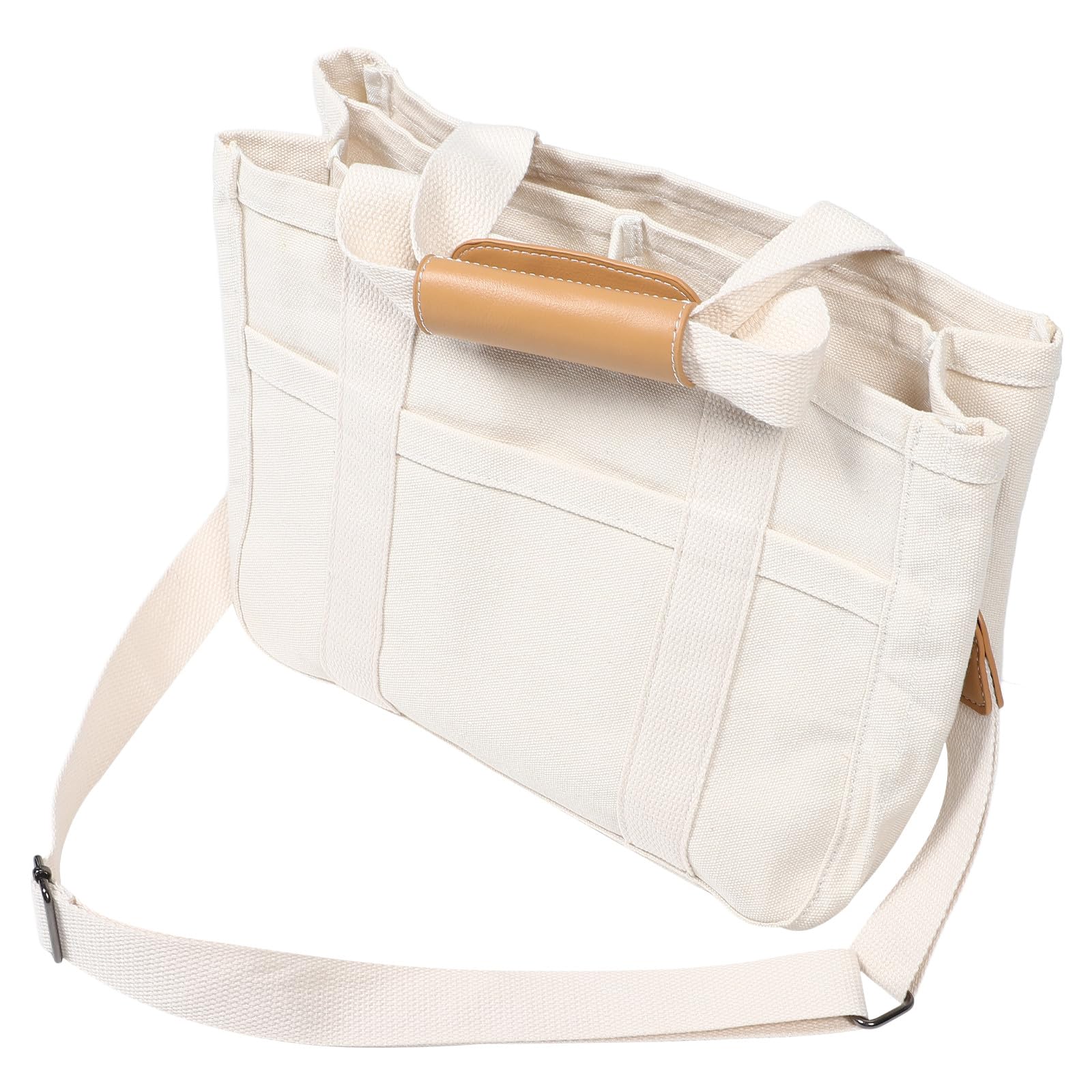 Bolso grande multifuncional de lona con estructura interna para mamás 8
