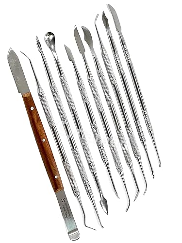 Miniatura 5 de Juego de herramientas de tallado de cera de alta calidad, herramientas de escultura de cera y arcilla de acero inoxidable, herramientas de