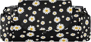 Flradish Daisy Baby Stroller Organizer with 2 Cup Holders Universal Adjustable Shoulder Strap Detachable Stroller Caddy Accessories Bag for Bottle,Diaper,Phone, Keys,Toys