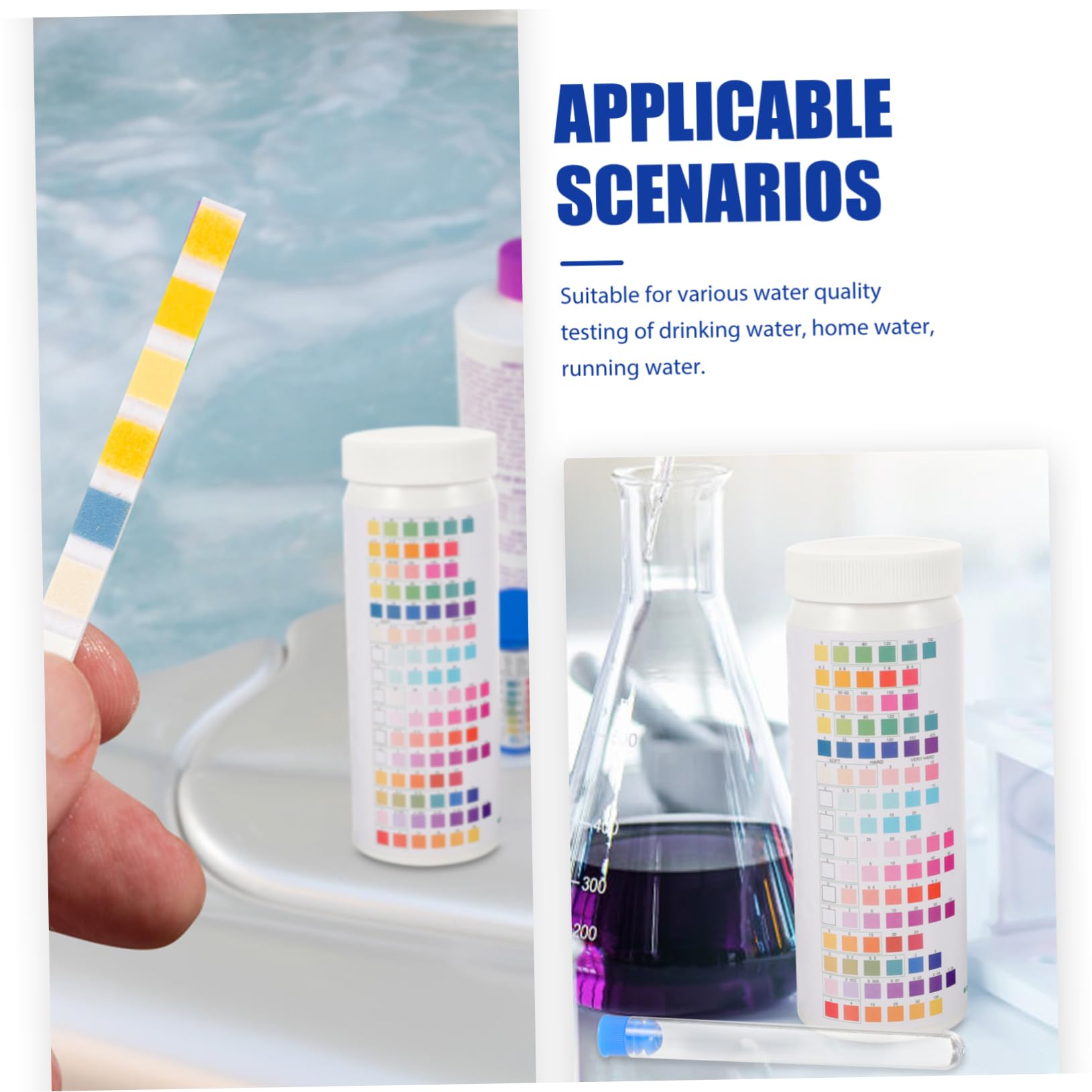 TOYANDONA 2 Series Tiras De Prueba De Agua De Agua Unidades Con Gotas Y Tubo Herramienta De Análisis Potable Prueba Rápida Y De Consumo 50 Piezas*2